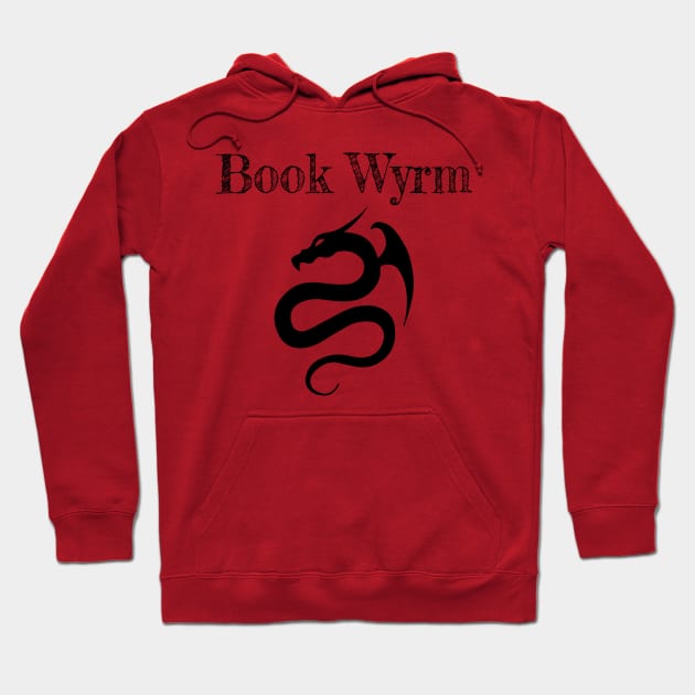 Bookwyrm (Black Text) Hoodie by The Bookwyrm's Hoard
